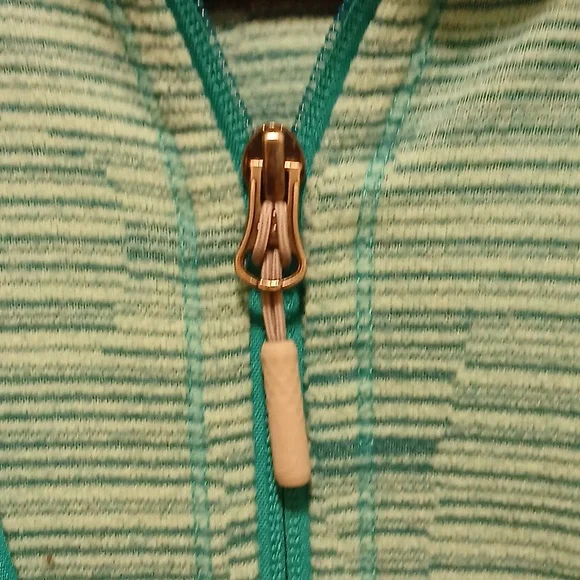 Women's North Face green striped jacket - Picture 3 of 4